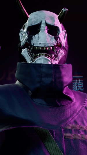 Character with Oni mask from GhostWire Tokyo