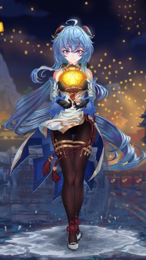 Ganyu from Genshin Impact holding a lantern