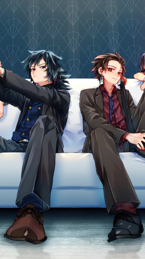 Tanjiro Kamado and Giyu Tomioka from Demon Slayer