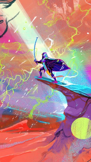 Character with sword from Fortnite
