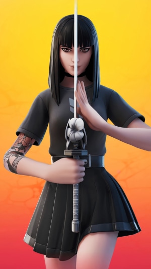 Fortnite character with katana