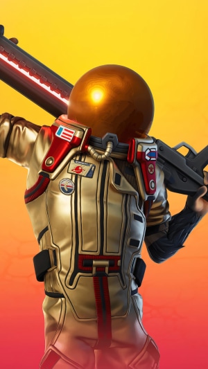 Astronaut from Fortnite holding a weapon