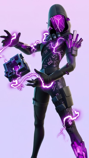 Fortnite character with purple energy