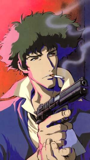 Spike Spiegel from Cowboy Bebop Smoking with Gun