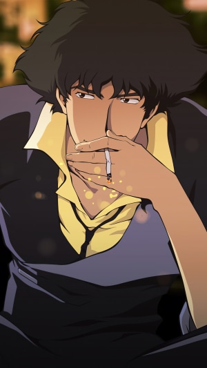 Spike Spiegel from Cowboy Bebop smoking