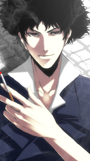 Spike Spiegel from Cowboy Bebop smoking