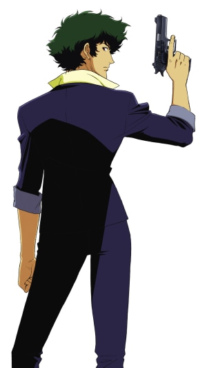 Spike Spiegel from Cowboy Bebop holding a gun