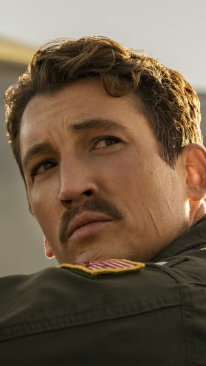 Miles Teller as Rooster in Top Gun Maverick