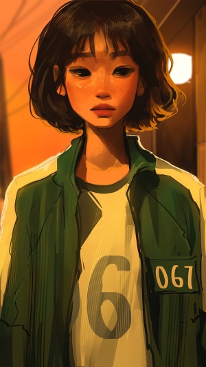 Lee Yoo Mi as Player 067 from Squid Game