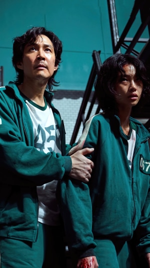 Seong Gi-hun and Kang Sae-byeok from Squid Game