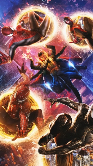 Spider-Man, Doctor Strange, and Venom from Spider-Man No Way Home