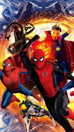 Spider-Man, Doctor Strange, and villains from Spider-Man No Way Home