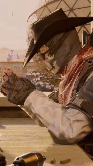 Call of Duty Mobile character with cowboy hat
