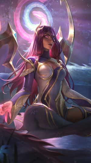 Karma from League of Legends Dragonmancer splash art