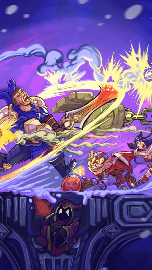 League of Legends characters in a battle