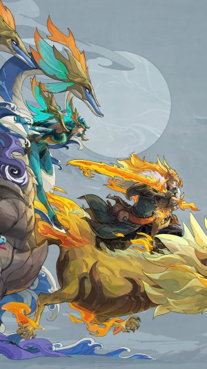 League of Legends Dragonmancer characters with dragons