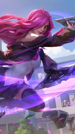 Katarina from League of Legends in Battle Academia skin