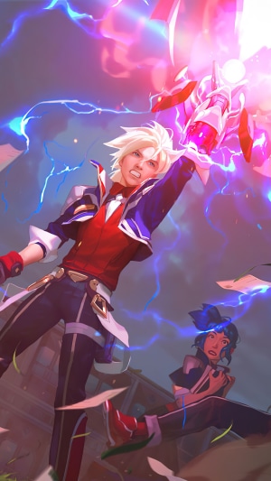 Ezreal from League of Legends using magic