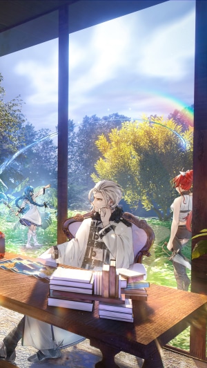 Characters from Mushoku Tensei: Jobless Reincarnation in a garden