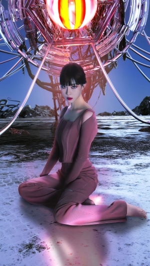 Winter from Aespa in a futuristic setting