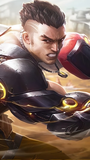 Paquito from Mobile Legends in Intense Battle Pose