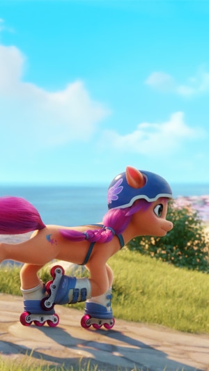 Sunny Starscout from My Little Pony: A New Generation on roller skates