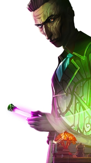 Silco from Arcane holding a vial