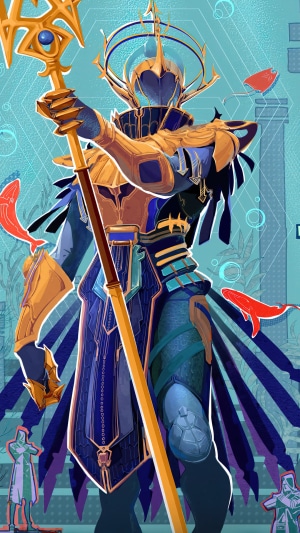 Character from PUBG Mobile holding a staff