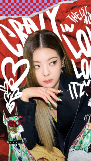 Lia from ITZY in Crazy in Love album art