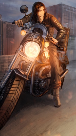 Keisuke Baji from Tokyo Revengers on a motorcycle
