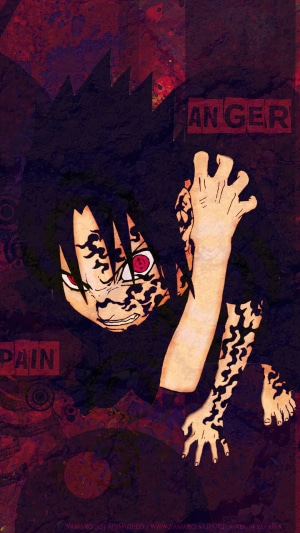 Sasuke Uchiha from Naruto with cursed seal