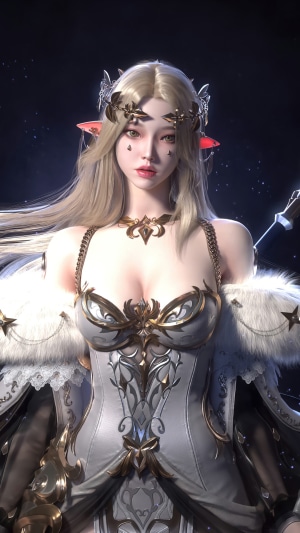 Beautiful Elf Woman in Fantasy Armor