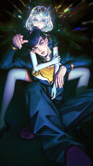 Josuke Higashikata and Diamond is Unbreakable from Jojo's Bizarre Adventure