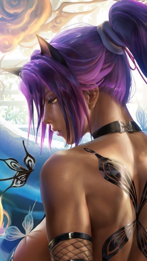 Yoruichi Shihouin from Bleach with Purple Hair