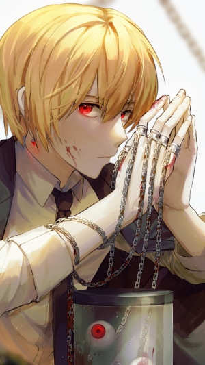 Kurapika from Hunter X Hunter with Chains and Eyes