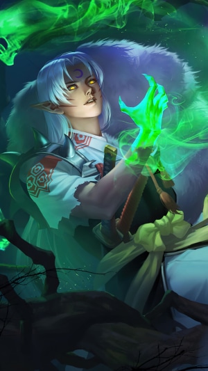 Sesshomaru from Inuyasha with green energy