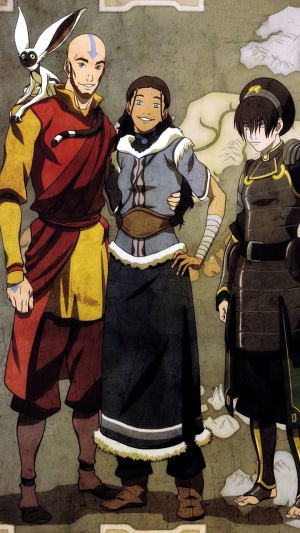 Aang, Katara, and Toph from Avatar: The Last Airbender