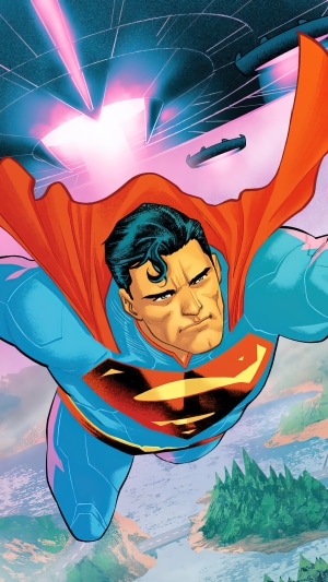 Superman flying from Fortnite