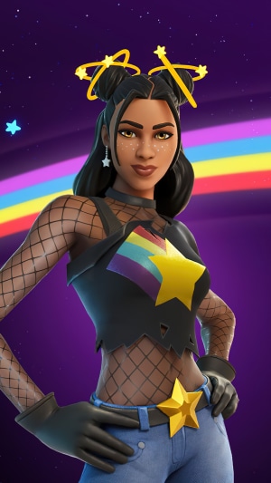 Fortnite Character with Rainbow Star Outfit