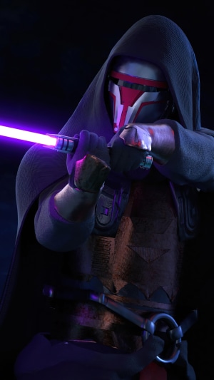 Darth Revan with purple lightsaber from Star Wars: Knights of the Old Republic
