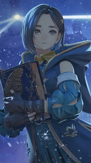 Rinwell from Tales of Arise holding a book