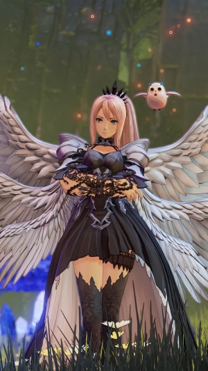 Shionne from Tales of Arise with wings and owl