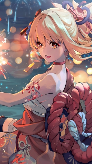 Yoimiya from Genshin Impact in Festa Outfit