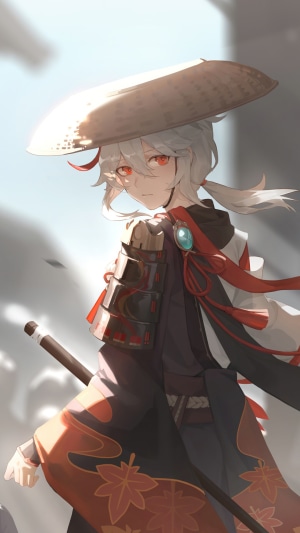 Kazuha from Genshin Impact with a sword