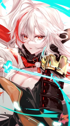 Kazuha from Genshin Impact holding a glowing sword
