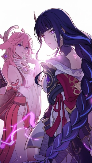 Yae Miko and Raiden Shogun from Genshin Impact