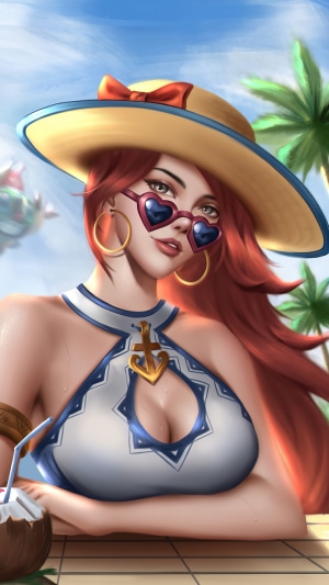 Miss Fortune from League of Legends in a swimsuit