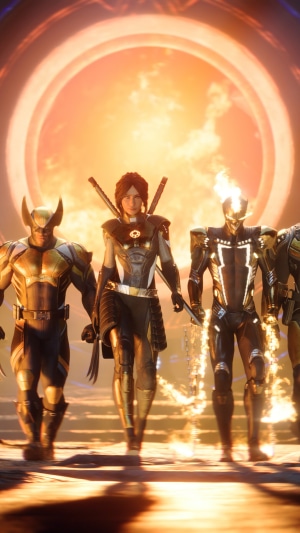 Marvel's Midnight Suns characters Wolverine, Ghost Rider, and others