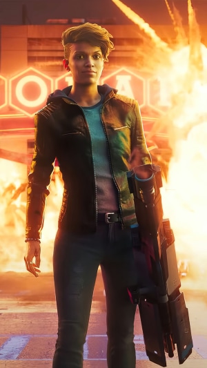 Woman with a weapon in Saints Row Reboot
