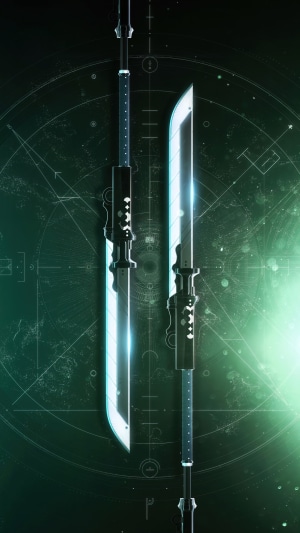 Two glowing swords from Destiny 2